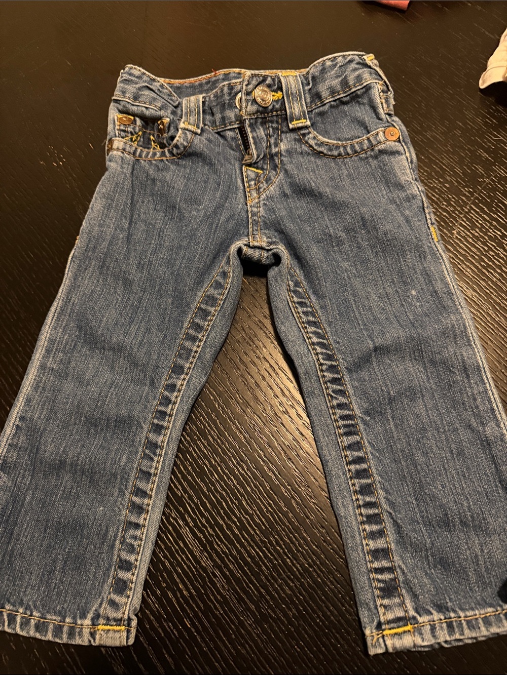 True Religion Kids Blue Denim Jeans with Contrast Stitching